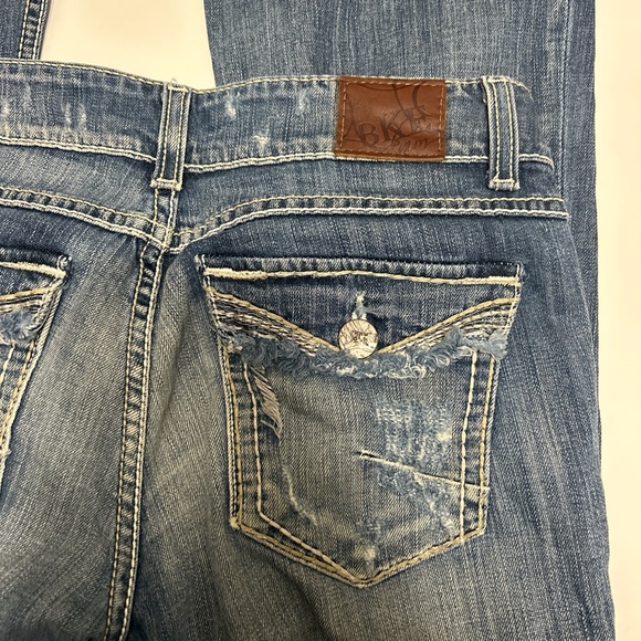 BKE Womens Stella Classic Blue low rise bootcut denim jeans embroidery size 29 - Picture 4 of 9